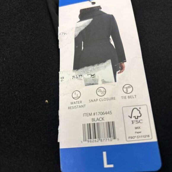 TAHARI Women' Wrap Coat with Tie Belt; Black, L; FREE SHIPPING - Picture 5 of 5